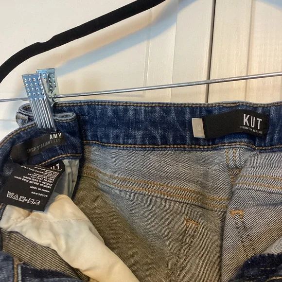 Kut from the Kluth Amy Crop Straight Leg Distressed Jeans - Picture 3 of 3